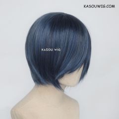 S-2 / KA051 navy blue short bob smooth cosplay wig with long bangs