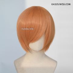 S-2 / SP19 pastel orange short bob smooth cosplay wig with long bangs