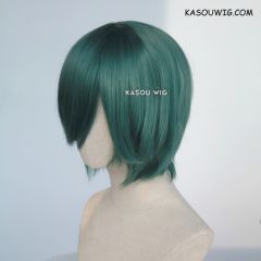 S-2 / KA065 dark olive green short bob smooth cosplay wig with long bangs