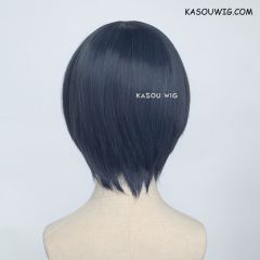Danganronpa V3 Saihara shuichi S-2 / SP03 deep blue short bob smooth cosplay wig with long bangs