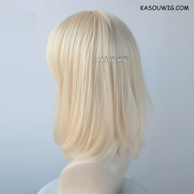 M-1/  KA006 light blonde long bob cosplay wig. shouder length lolita wig suitable for daily use