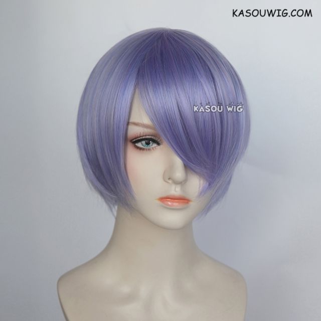 S-2 / KA056 pastel Lavender short bob smooth cosplay wig with long bangs