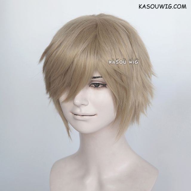 S-1 / SP11>31cm / 12.2" short beige blonde layered wig, easy to style,Hiperlon fiber