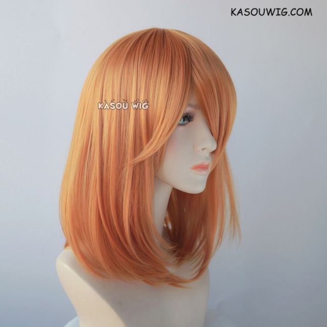 M-1/ KA019 carrot orange long bob cosplay wig. shouder length lolita wig suitable for daily use