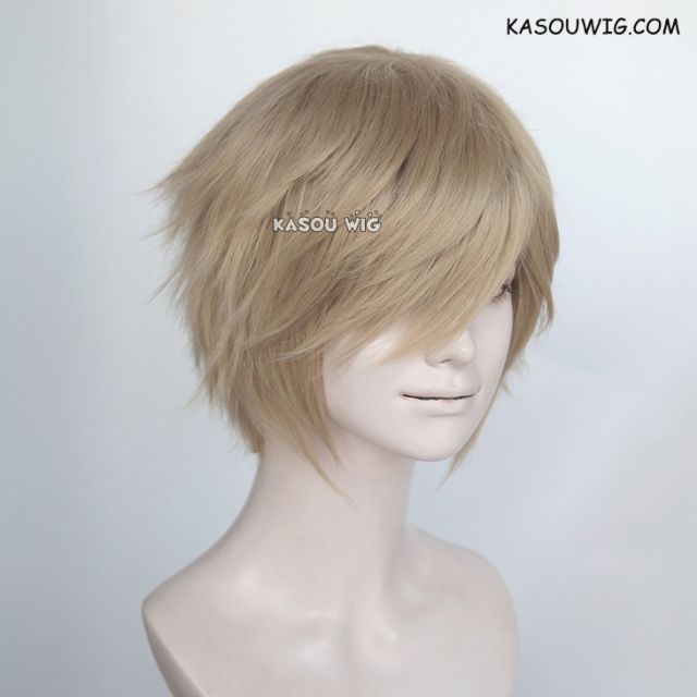 S-1 / SP11>31cm / 12.2" short beige blonde layered wig, easy to style,Hiperlon fiber