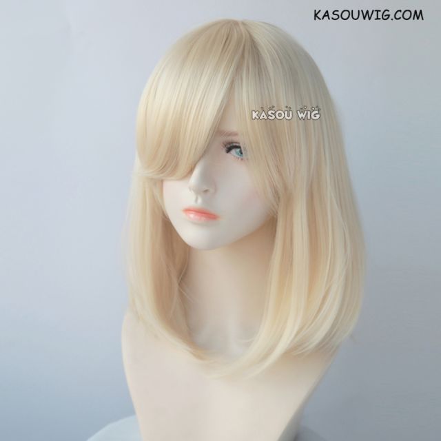M-1/  KA006 light blonde long bob cosplay wig. shouder length lolita wig suitable for daily use