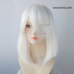 M-1/ KA001 snow white long bob cosplay wig. shouder length lolita wig suitable for daily use