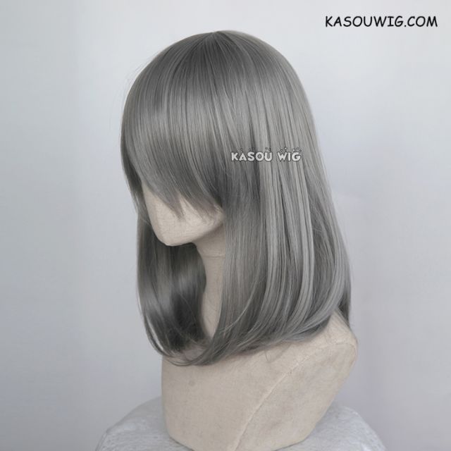 M-1/ KA004 gray long bob cosplay wig. shouder length lolita wig suitable for daily use