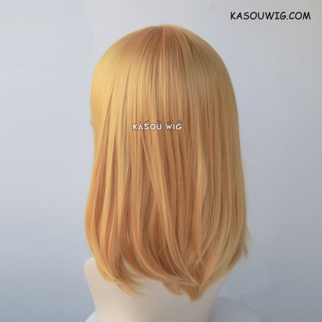 M-1/ KA013 light golden long bob cosplay wig. shouder length lolita wig suitable for daily use