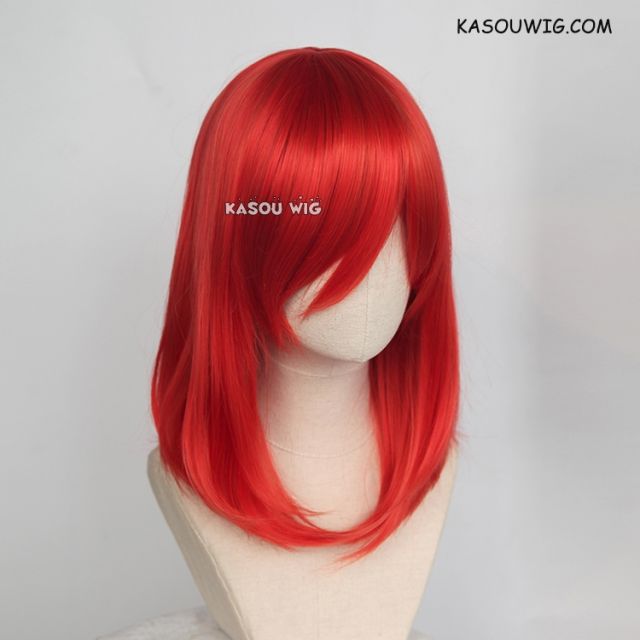 M-1/ KA040 vermillion red shoulder- length bob wig suitable for daily use