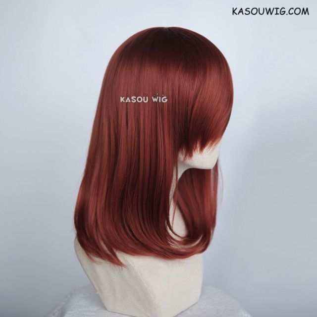 M-1/ KA044 Burnt umber red  bob cosplay wig. shouder length lolita wig suitable for daily use