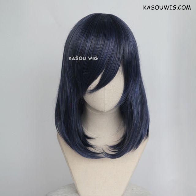 M-1/ KA051 navy blue bob cosplay wig. shouder length lolita wig suitable for daily use