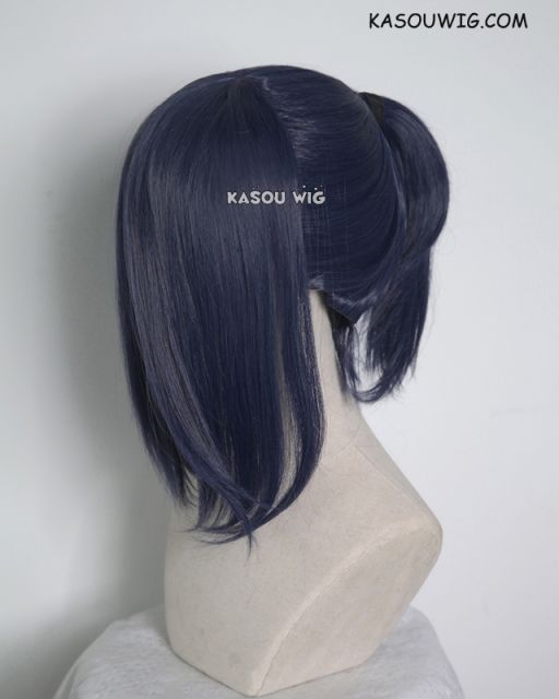 S-3 / SP03 deep blue ponytail base wig with long bangs.