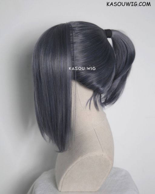 S-3 / SP29 bluish gray ponytail base wig with long bangs.