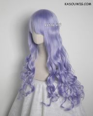 L-1 / KA056 pastel Lavender 75cm long curly wig . Hiperlon fiber