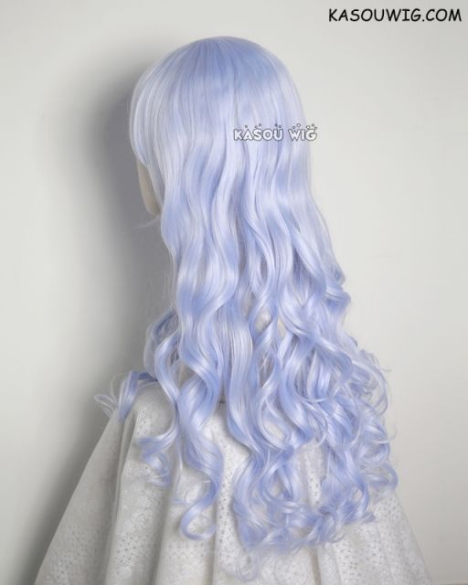 L-1 / KA054 light periwinkle 75cm long curly wig . Hiperlon fiber