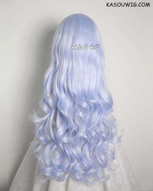 L-1 / KA054 light periwinkle 75cm long curly wig . Hiperlon fiber