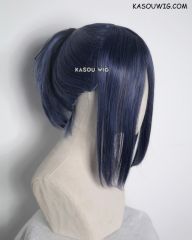 S-3 / KA051 navy blue ponytail base wig with long bangs.