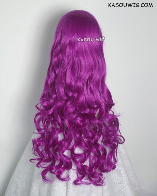 L-1 / KA053 Red Violet Purple 75cm long curly wig . Tangle Resistant fiber