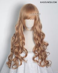 L-1 / KA018 ginger orange 75cm long curly wig . Hiperlon fiber