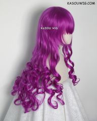 L-1 / KA053 Red Violet Purple 75cm long curly wig . Tangle Resistant fiber