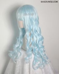 L-1 / KA045 Light Cyan 75cm long curly wig . Hiperlon fiber