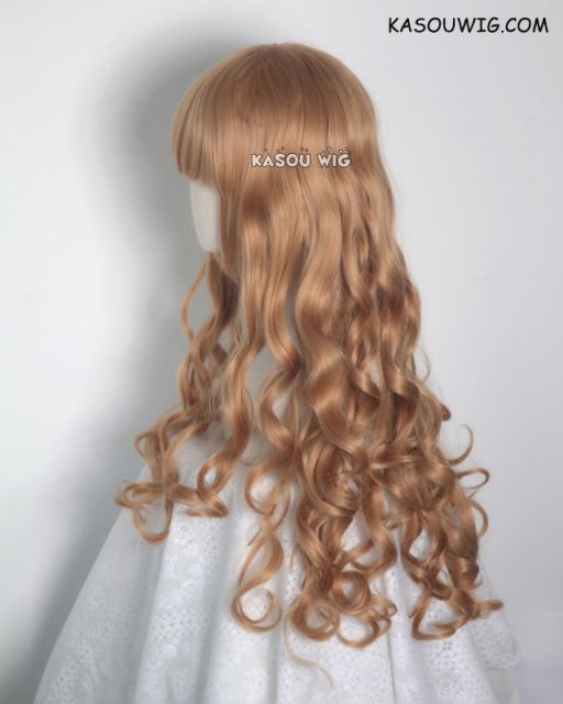 L-1 / KA018 ginger orange 75cm long curly wig . Hiperlon fiber