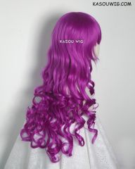 L-1 / KA053 Red Violet Purple 75cm long curly wig . Tangle Resistant fiber