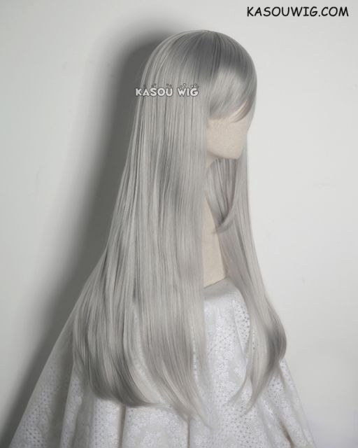 L-2 / KA003 light gray 75cm long straight wig . Tangle Resistant fiber