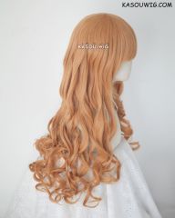 L-1 / SP19 pastel orange 75cm long curly wig . Tangle Resistant fiber