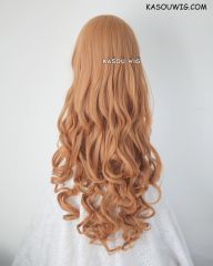 L-1 / SP19 pastel orange 75cm long curly wig . Tangle Resistant fiber