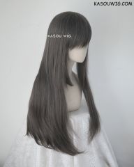 L-2 / SP09 dark gray 75cm long straight wig . Tangle Resistant fiber