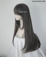 L-2 / SP09 dark gray 75cm long straight wig . Tangle Resistant fiber