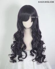 L-1 / SP31 deep purple 75cm long curly wig . Tangle Resistant fiber