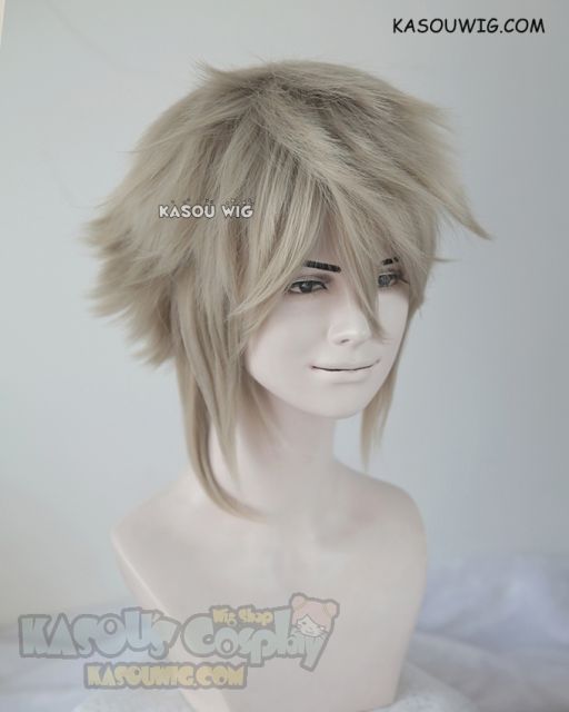 Fire Emblem fates Male Avatar Corrin flaxen sand blonde layered cosplay wig SP02