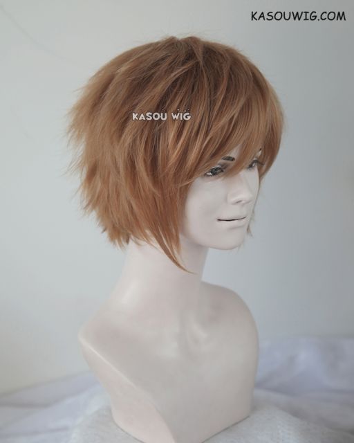 S-1 / KA023  >>31cm / 12.2"  short caramel layered wig, easy to style,Hiperlon fiber