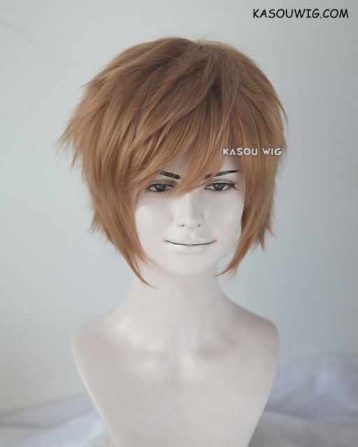 S-1 / KA023  >>31cm / 12.2"  short caramel layered wig, easy to style,Hiperlon fiber