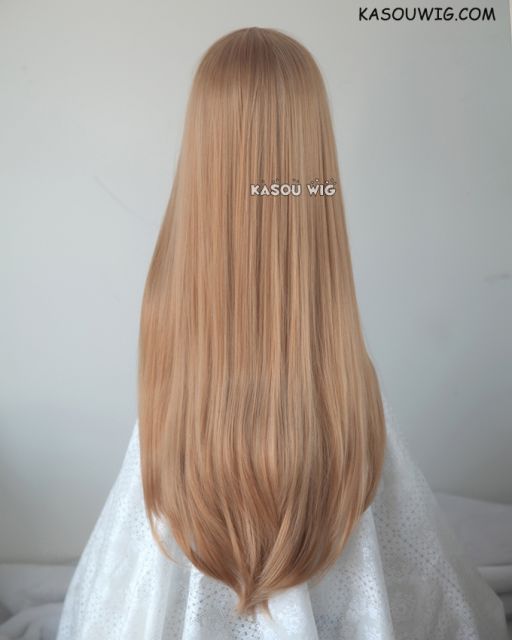 L-2 / KA023 caramel 75cm long straight wig . Tangle Resistant fiber