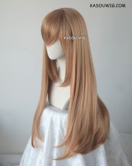 L-2 / KA023 caramel 75cm long straight wig . Tangle Resistant fiber