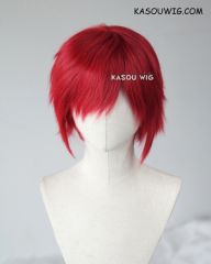 S-1 / SP28 >>31cm / 12.2" short crimson red layered wig, easy to style,Hiperlon fiber