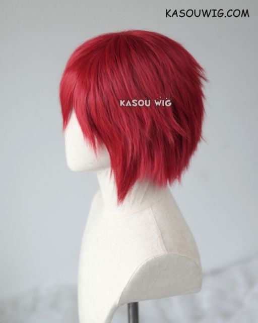 S-1 / SP28 >>31cm / 12.2"  short crimson red layered wig, easy to style,Hiperlon fiber