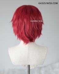 S-1 / SP28 >>31cm / 12.2" short crimson red layered wig, easy to style,Hiperlon fiber