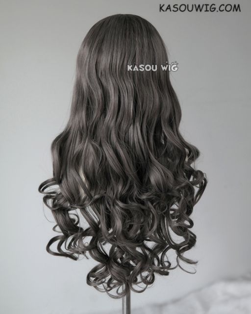 L-1 / SP09 dark gray 75cm long curly wig . Tangle Resistant fiber