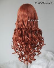 L-1 / KA022 Copper Penny 75cm long curly wig . Hiperlon fiber