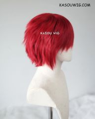 S-1 / SP28 >>31cm / 12.2" short crimson red layered wig, easy to style,Hiperlon fiber