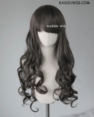 L-1 / SP09 dark gray 75cm long curly wig . Tangle Resistant fiber