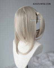 M-2/ SP02 ┇ 50CM / 19.7" sand blonde pigtails base wig with long bangs.