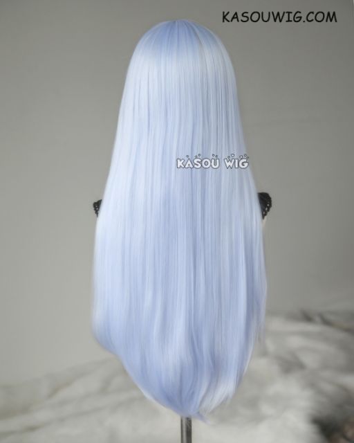 L-2 / KA054 light periwinkle 75cm long straight wig . Heating Resistant fiber
