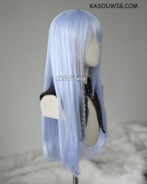 L-2 / KA054 light periwinkle 75cm long straight wig . Heating Resistant fiber