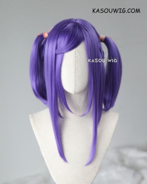 M-2 / KA057 ┇ 50CM / 19.7" cool purple pigtails base wig with long bangs.